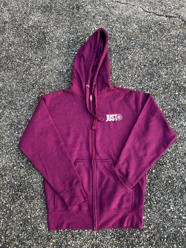 JUSTO Zipper Hoodie - Maroon - Image 2